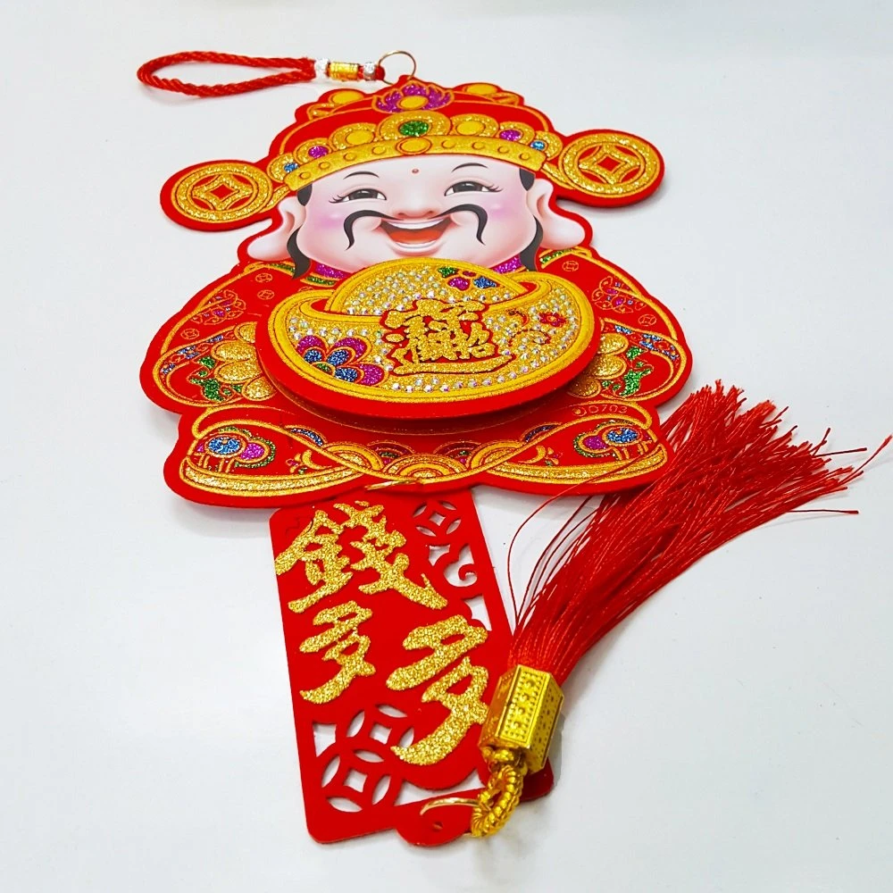 Lộc treo ông thần tài và thỏi vàng trang trí tết