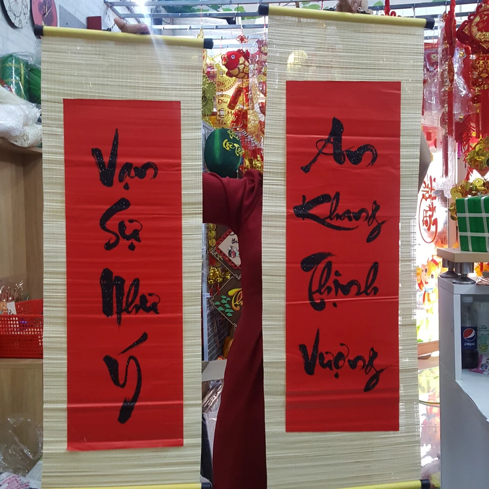 Liễn Mành Trang Trí Tết Vạn sự như ý - Size lớn