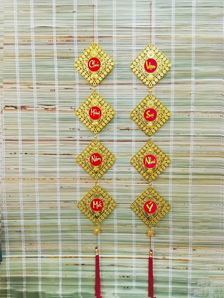 Dây Lộc Treo Cây Mai Túi Vàng Hình Vuông - Vạn sự như ý