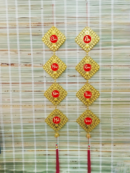 Dây lộc treo Cây mai túi vàng hình vuông 42 (2size)