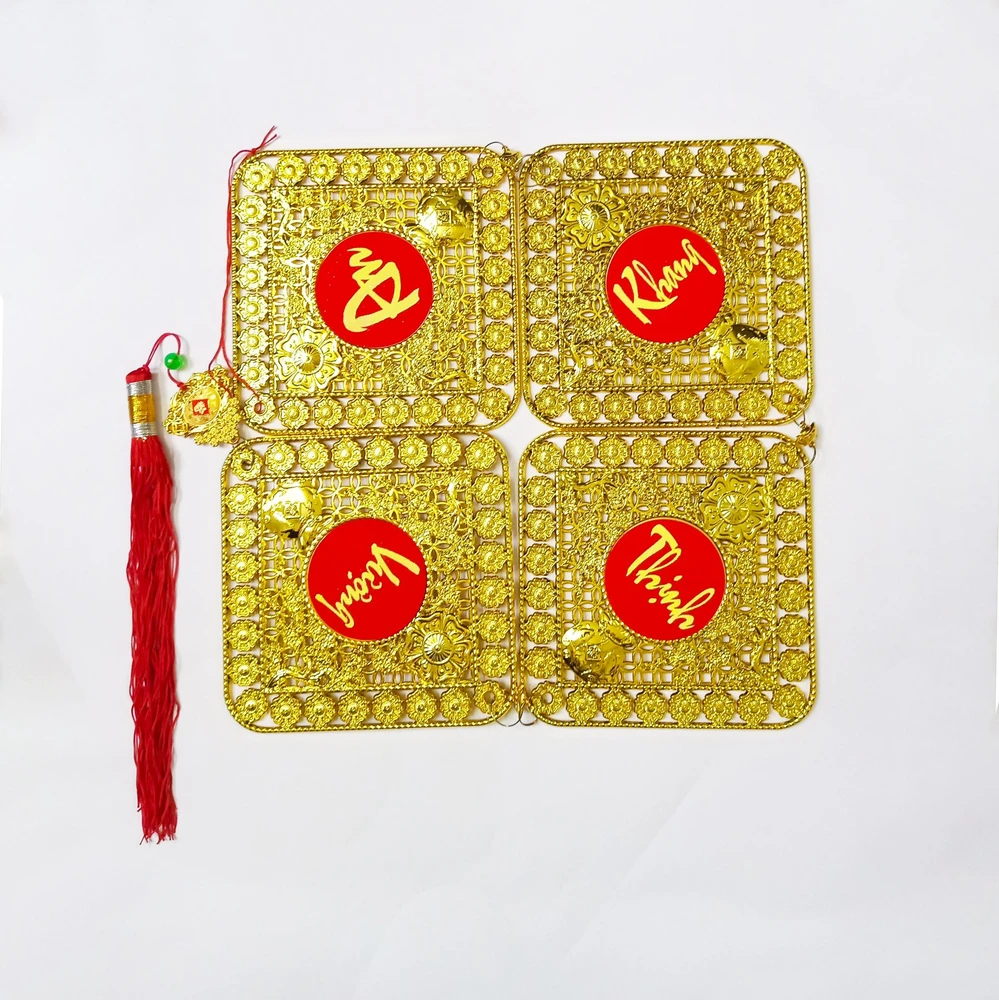 Dây lộc treo Cây mai túi vàng hình vuông 42 (2size)