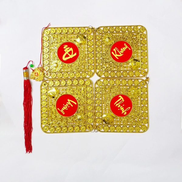 Dây lộc treo Cây mai túi vàng hình vuông 42 (2size)