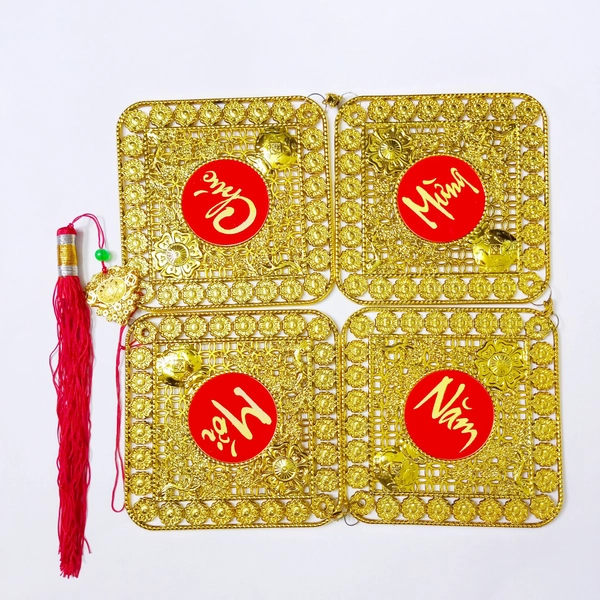 Dây Lộc Treo Cây Mai Túi Vàng Hình Vuông - Vạn sự như ý