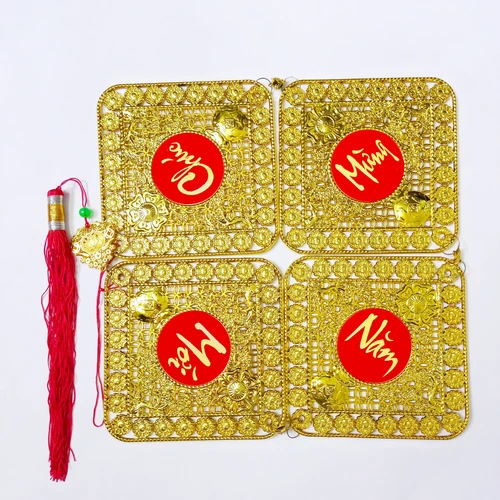 Dây Lộc Treo Cây Mai Túi Vàng Hình Vuông - Vạn sự như ý