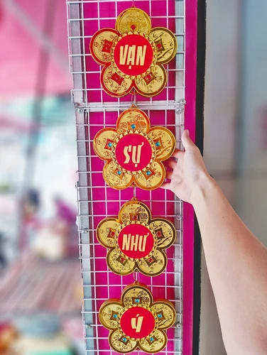 Dây lộc treo trang trí tết hình hoa mai Vạn sự như ý (loại lớn)