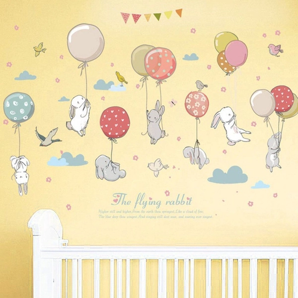 Decal thỏ và những quả bóng bay