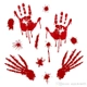 Decal trang trí halloween bàn tay máu