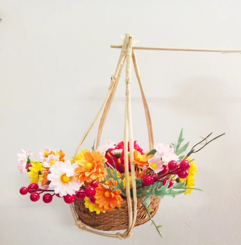 Quang gánh tre trang trí tiểu cảnh tết