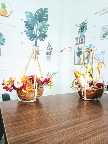 Quang gánh tre trang trí tiểu cảnh tết