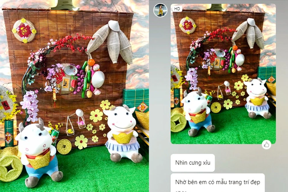 Mành tre trang trí Tết