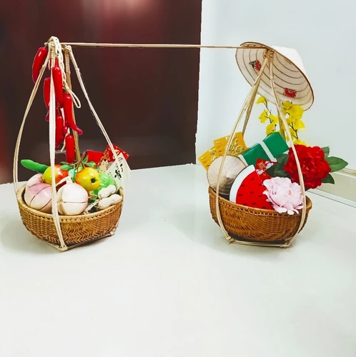 Quang gánh tre - Bánh chưng bánh tét handmade trang trí tết
