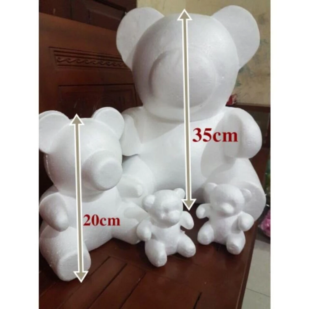 Phôi gấu xốp cắm hoa cao 20cm, 35cm