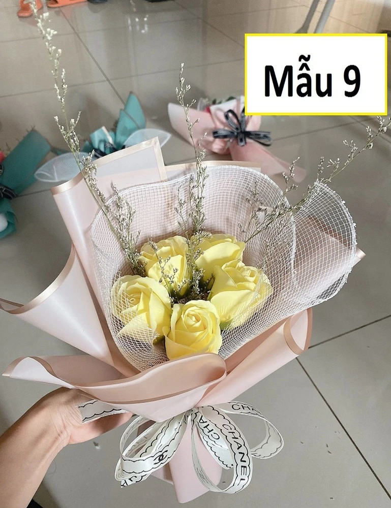 Bó 5 Hoa Hồng Sáp Thơm (Nhiều Mẫu) - Tặng kèm thiệp