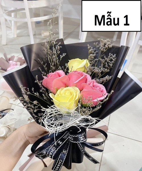Bó 5 Hoa Hồng Sáp Thơm (Nhiều Mẫu) - Tặng kèm thiệp