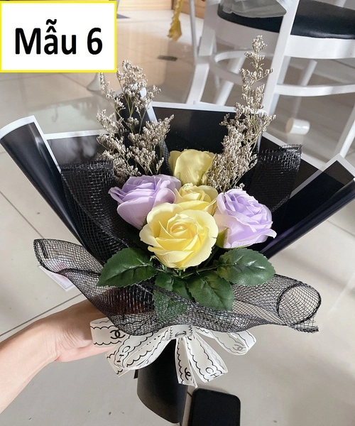 Bó 5 Hoa Hồng Sáp Thơm (Nhiều Mẫu) - Tặng kèm thiệp
