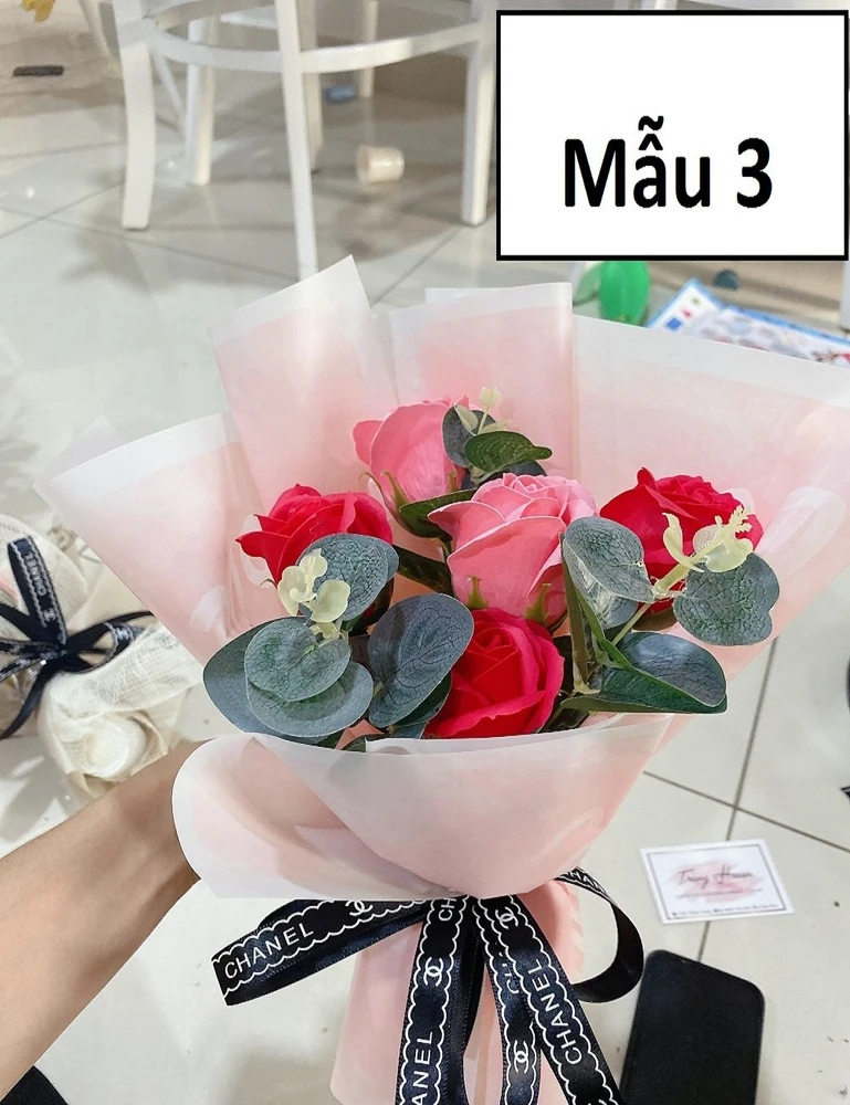 Bó 5 Hoa Hồng Sáp Thơm (Nhiều Mẫu) - Tặng kèm thiệp