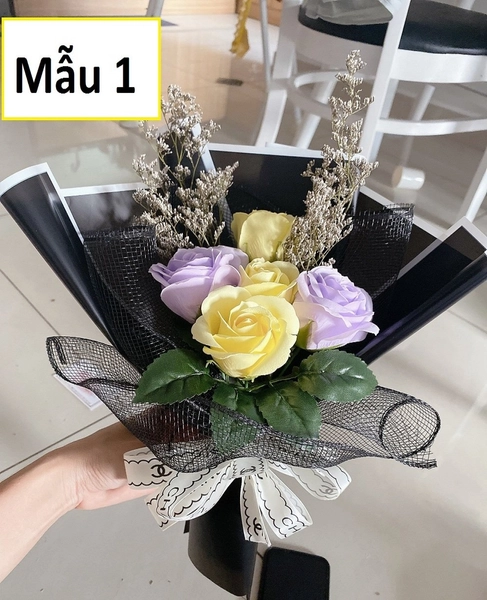 Bó 7 bông hoa Hồng Sáp Thơm (Nhiều mẫu) - Tặng kèm thiệp