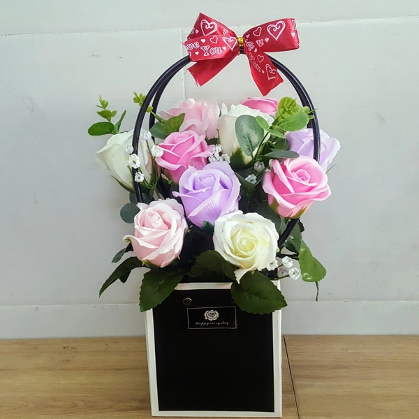 GIỎ HOA SÁP - TÍM NGỌT NGÀO