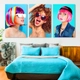 Bộ Tranh treo tường 3 tấm Lady Hair - H517