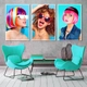 Bộ Tranh treo tường 3 tấm Lady Hair - H517