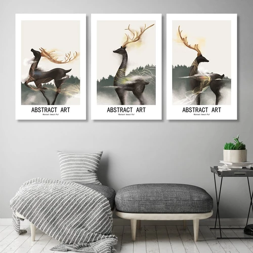 Tranh treo tường 3 chú hươu