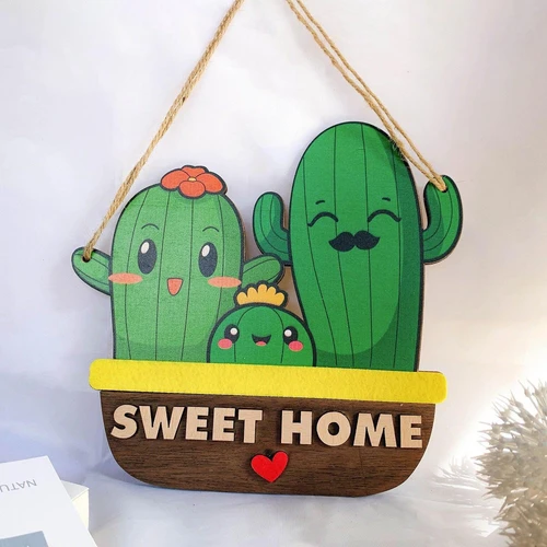 Bảng treo handmade xương rồng Sweet Home