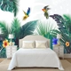 Tranh dán tường cặp vẹt giữa rừng nhiệt đới