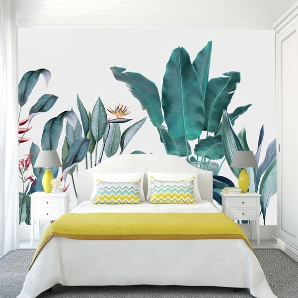 Tranh dán tường lá xanh