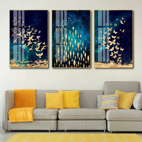 Tranh Treo Tường Nghệ Thuật Đàn Chim, Đàn Bướm Và Cá