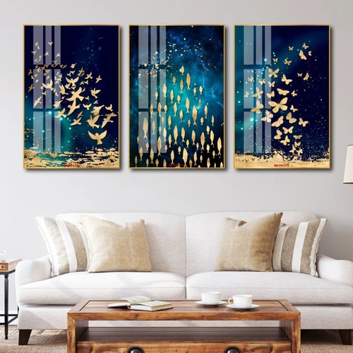 Tranh Treo Tường Nghệ Thuật Đàn Chim, Đàn Bướm Và Cá