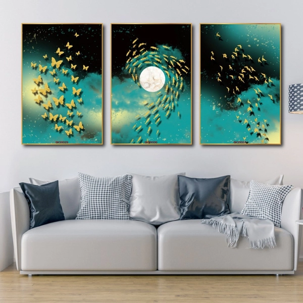 Tranh Treo Tường Nghệ Thuật Đàn Chim, Đàn Bướm Và Cá