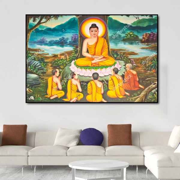 Tranh treo tường Phật Nhập Niết Bàn dưới tán cây