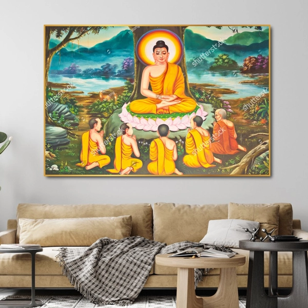 Tranh treo tường Phật Nhập Niết Bàn dưới tán cây