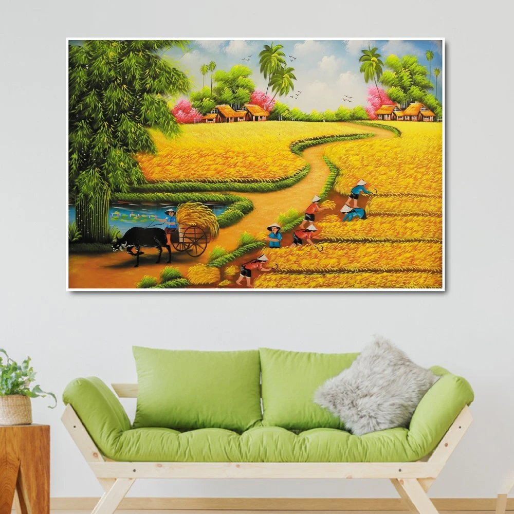 Tranh treo tường cảnh ruộng lúa