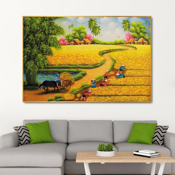 Tranh treo tường cảnh ruộng lúa