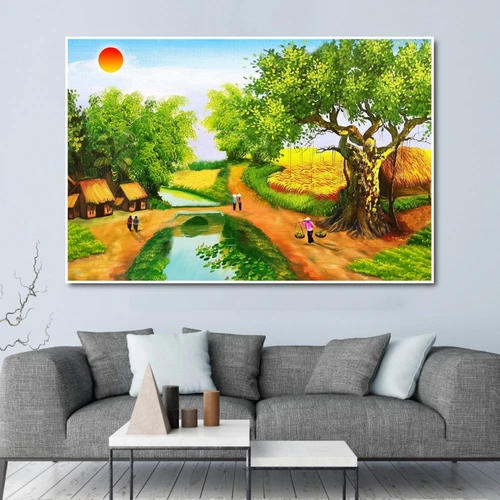 Tranh treo tường con đường làng 2