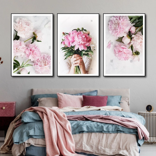 Tranh Treo Tường Hoa Mẫu Đơn Hồng 3