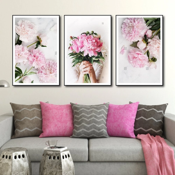 Tranh Treo Tường Hoa Mẫu Đơn Hồng 3