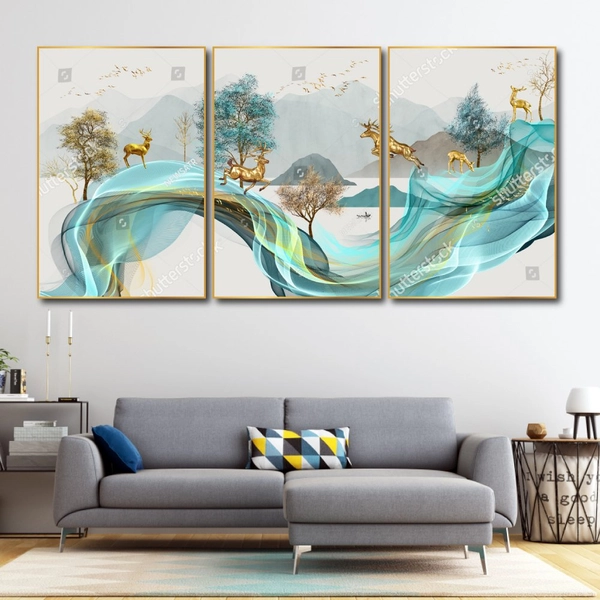 Tranh Treo Tường Hươu Nghệ Thuật 3D