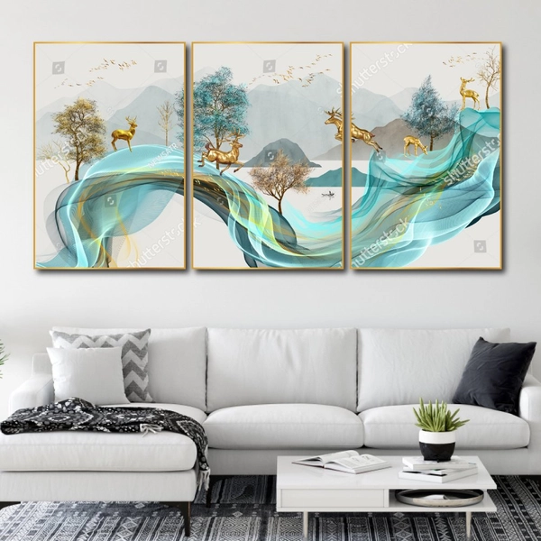 Tranh Treo Tường Hươu Nghệ Thuật 3D