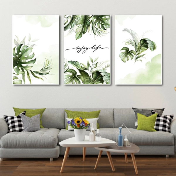 Tranh treo tường lá xanh 10