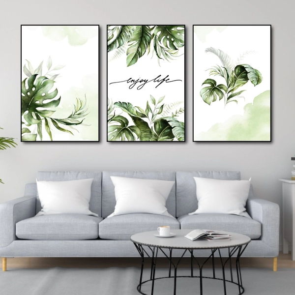 Tranh treo tường lá xanh 10