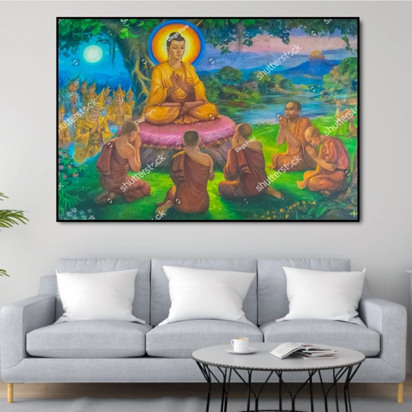Tranh Đức Phật Thích Ca Nhập Niết Bàn Bên Các Đệ Tử