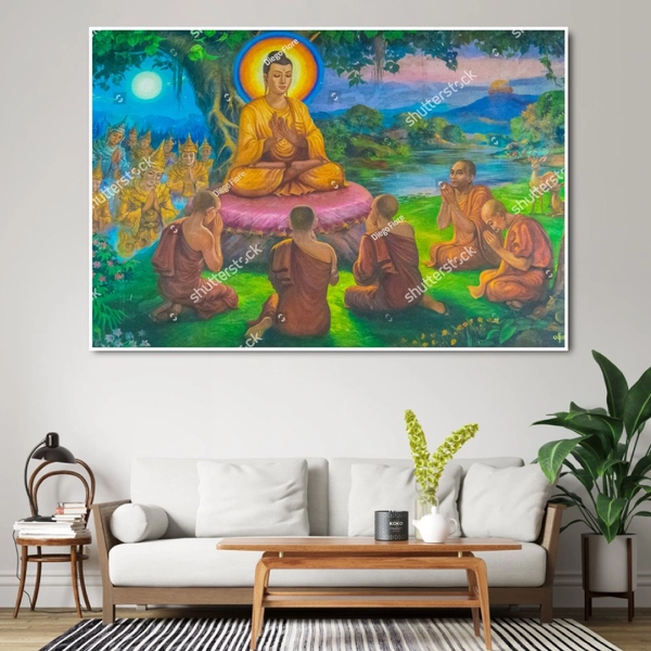 Tranh Đức Phật Thích Ca Nhập Niết Bàn Bên Các Đệ Tử