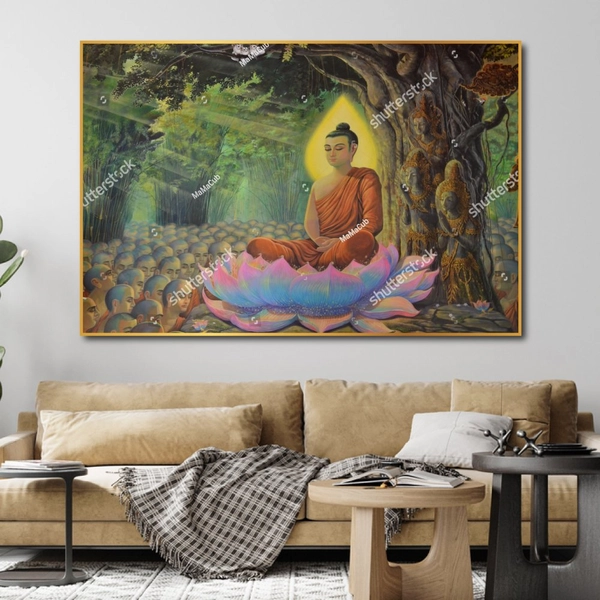 Tranh treo tường Phật Nhập Niết Bàn dưới tán cây