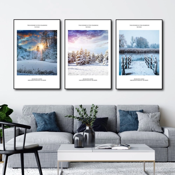 Tranh Phong Cảnh Tuyết Trắng Mùa Đông