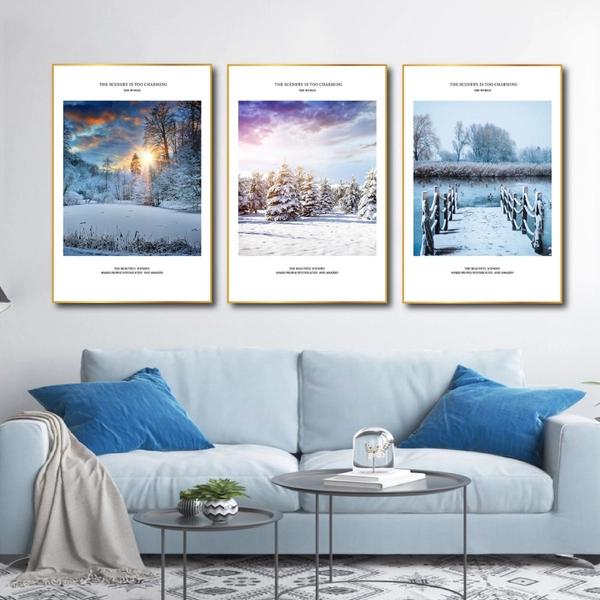 Tranh Phong Cảnh Tuyết Trắng Mùa Đông