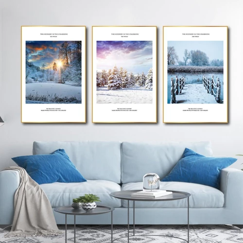 Tranh Phong Cảnh Tuyết Trắng Mùa Đông