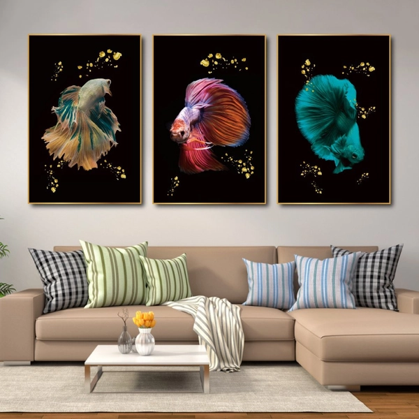 Tranh treo tường Cá nghệ thuật sắc màu