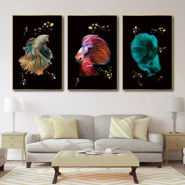 Tranh treo tường Cá nghệ thuật sắc màu